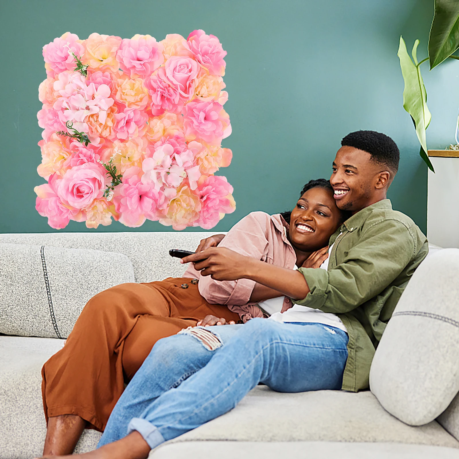 

Artificial Flower Wall Panel Decor Silk Rose Backdrop Wedding Party Room Coffee House RestaurantFloral Decor Fake Flowers Faux