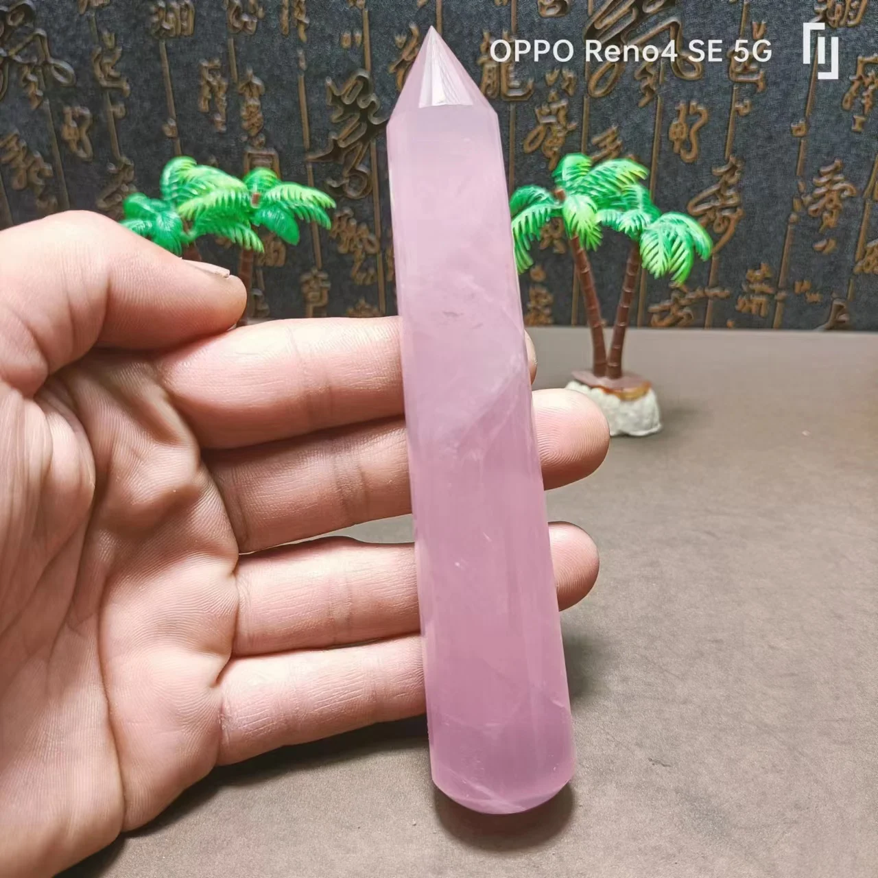 18-face Shipping Natural Quartz Pink Crystal Gemstone Point Meditation Reiki Healing Crystal Vogel inspired wand