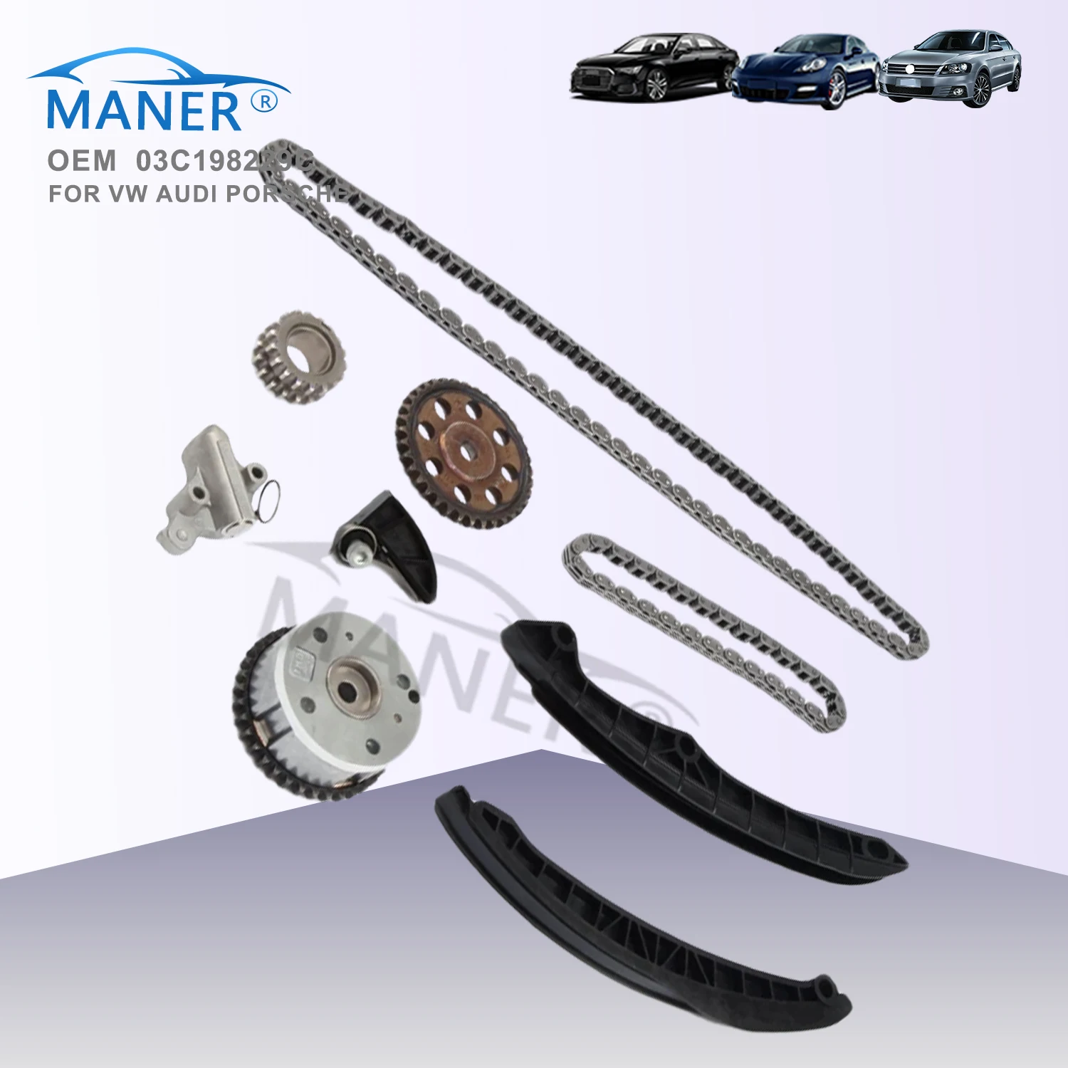Maner 03C 109 158 H 03C198229C Engine Timing Chain Kit For VW Tiguan SCIROCCO Tiguan 1.4T Timing Chain Parts