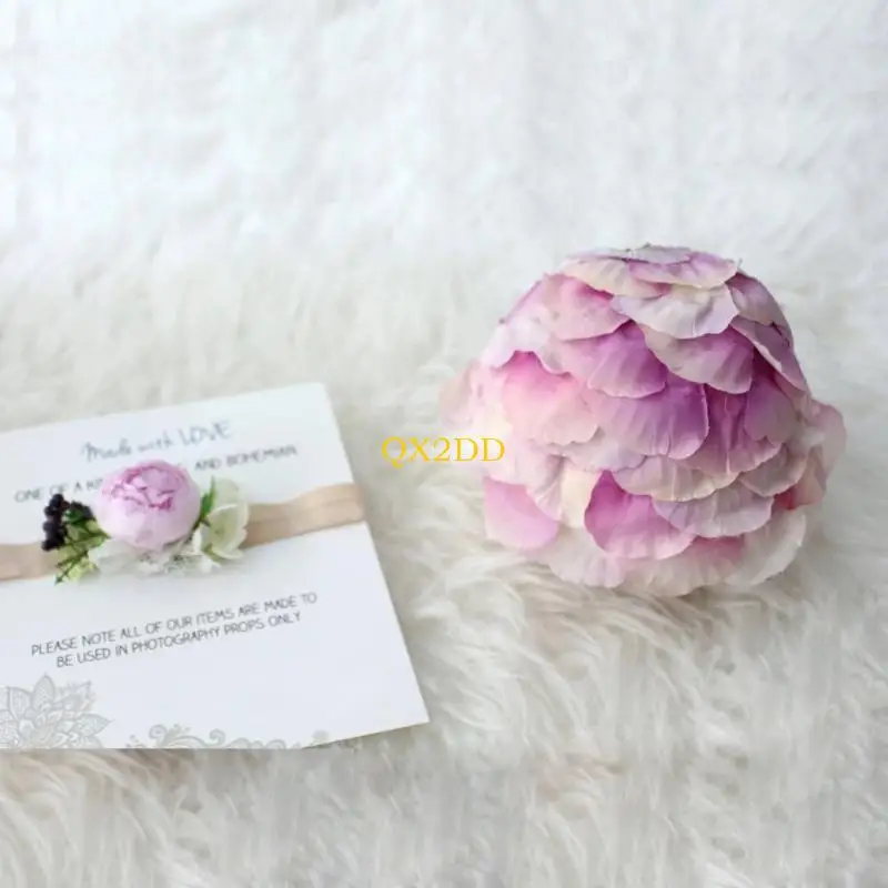 QX2D Newborn Photography Props Floral Headband set Baby Girls Photo Baby Theme fitting for 0-3 Months Babies