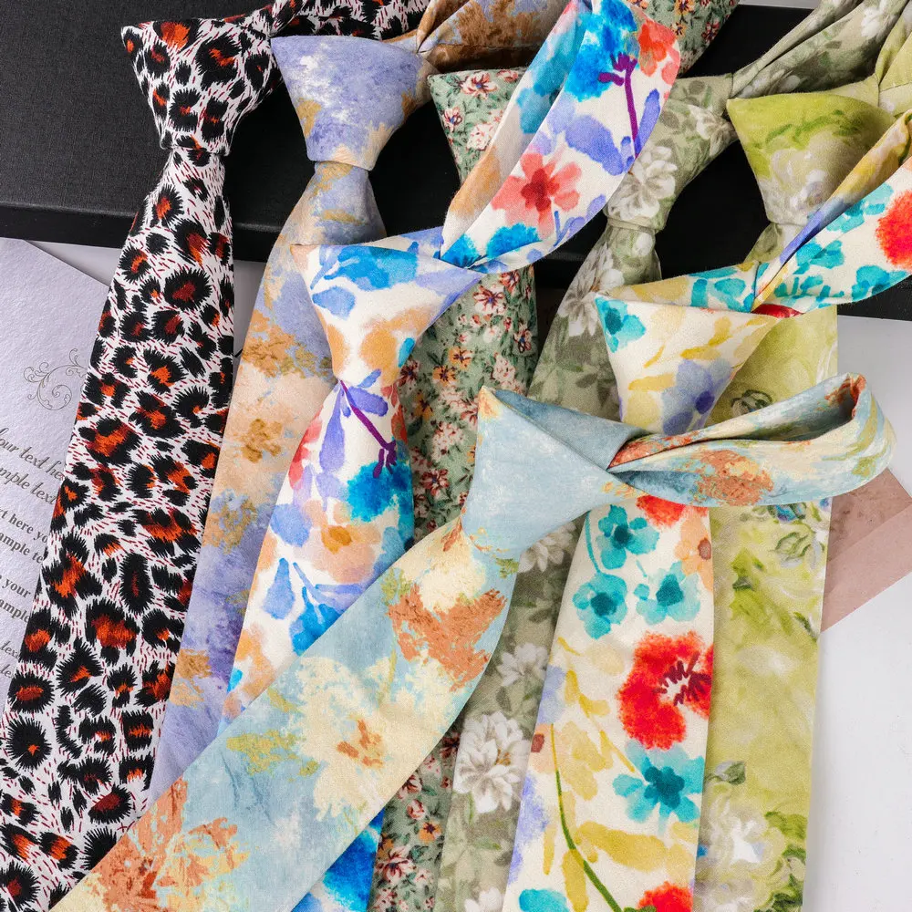 

7 см Лидер продаж, мужской красивый галстук с цветочным узором, хлопковый галстук для женщин, платье для свадебной вечеринки, рубашки в стиле ретро, тонкие галстуки, аксессуары, подарки