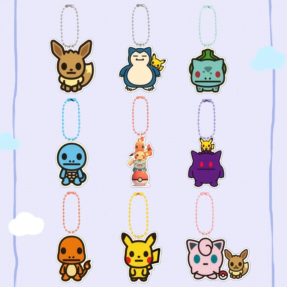 

For Pokemon Squirtle Eevee Gengar Cartoon Acrylic KeyChain Backpack Accessories Pendant Anime Classics Collection Festival Gift