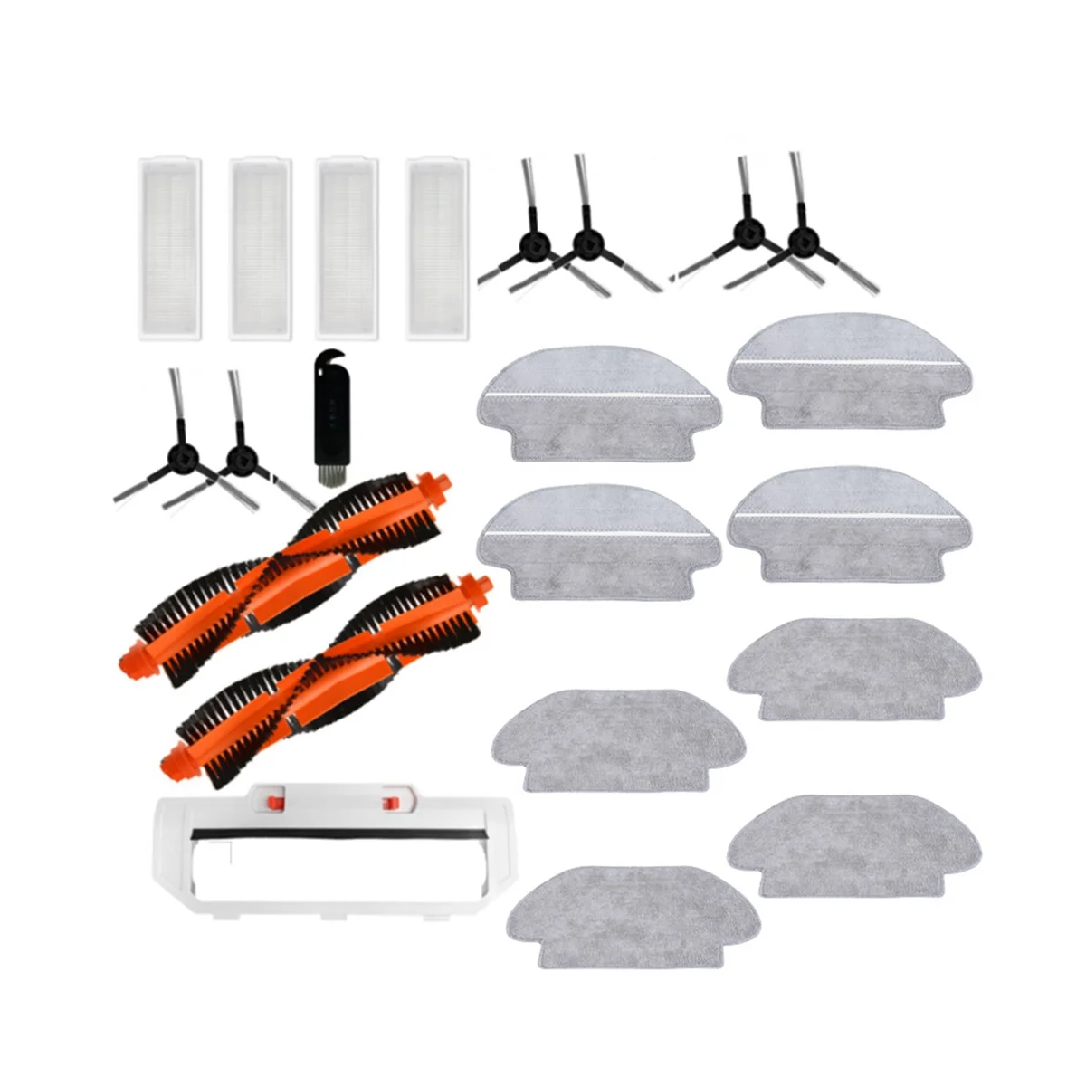 Robô aspirador com filtro Hepa, escovas de rolo, escova lateral, esfregão para robô aspirador, STYTJ02YM