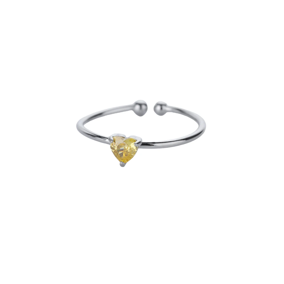 Women's Stainless Steel Heart Ring with Tiny Zircon, Gift Idea