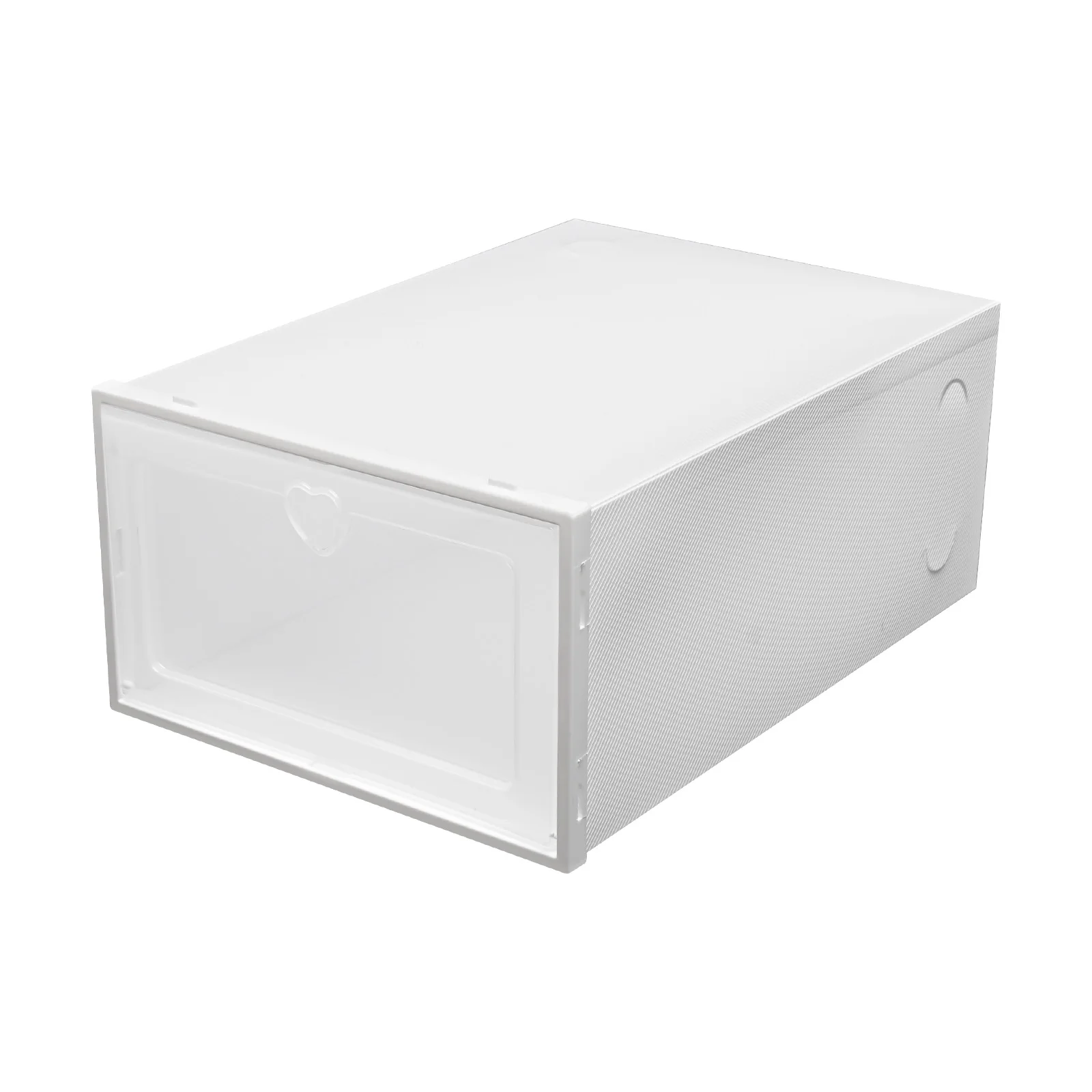 20 Sets of Foldable and Stackable Transparent Shoe Boxes Transparent (white) Stackable Shoe Boxes