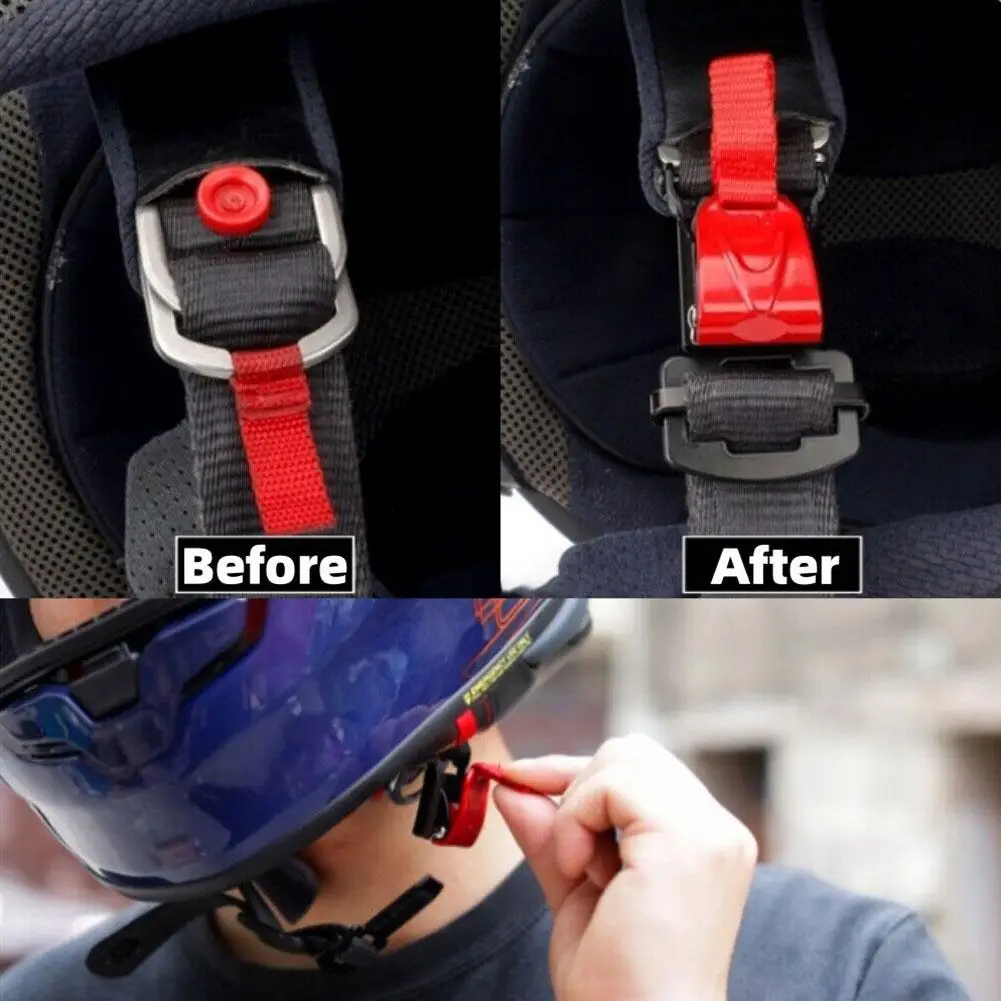 Clip per sottogola flessibile-fibbie per casco da bici a motore, Clip per cucire a velocità per moto, casco da Motocross facile fissaggio sicuro F6S9