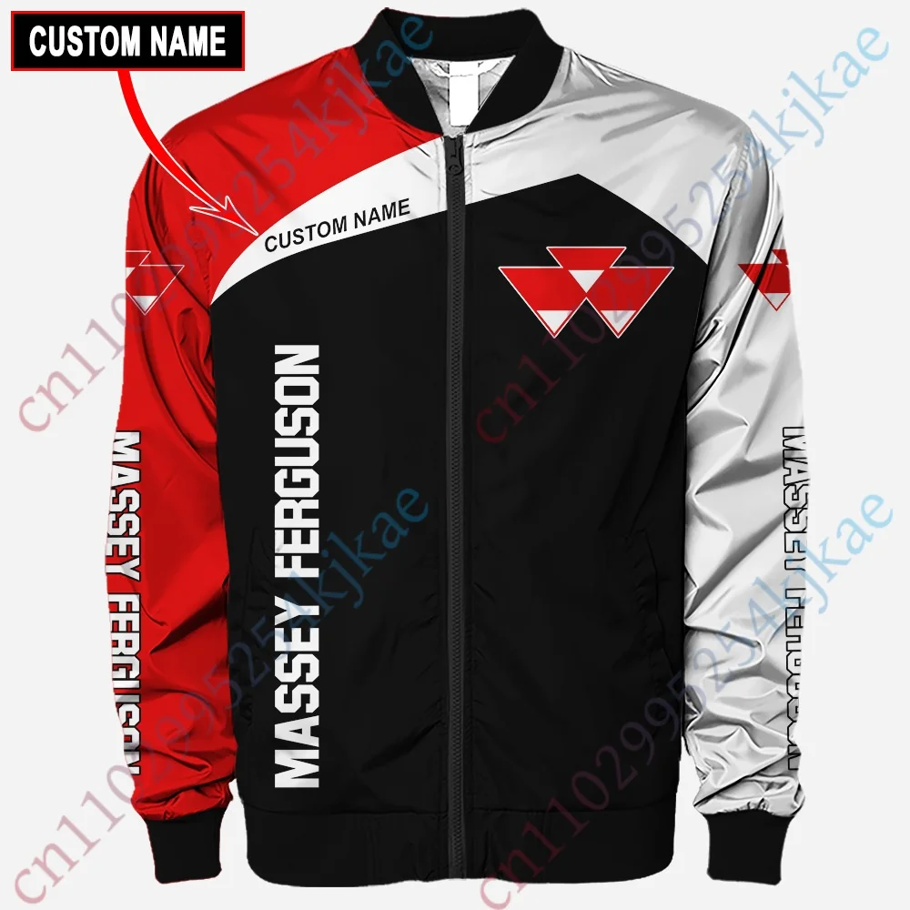 Massey Ferguson chaquetas para hombres ropa uniforme de béisbol de invierno chaqueta Bomber gruesa cortavientos de Hip Hop ropa de calle ligera
