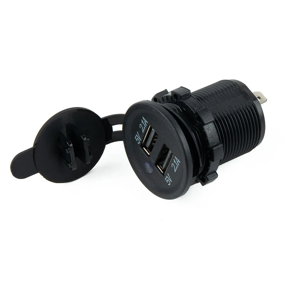 Dual USB Socket Furniture 12V CBE Connectors Dual Double Dual USB Chargers For 12-24V Voltage Vehicles Practical