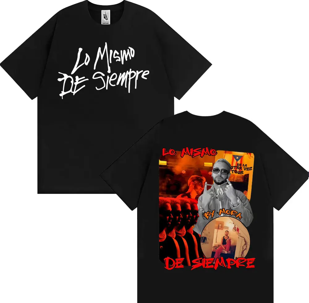 

Rapper Mora Lo Mismo De Siempre La Otra Vez T-shirt Men's Clothing Cotton High Street T Shirt Casual Loose Short Sleeve T-shirts