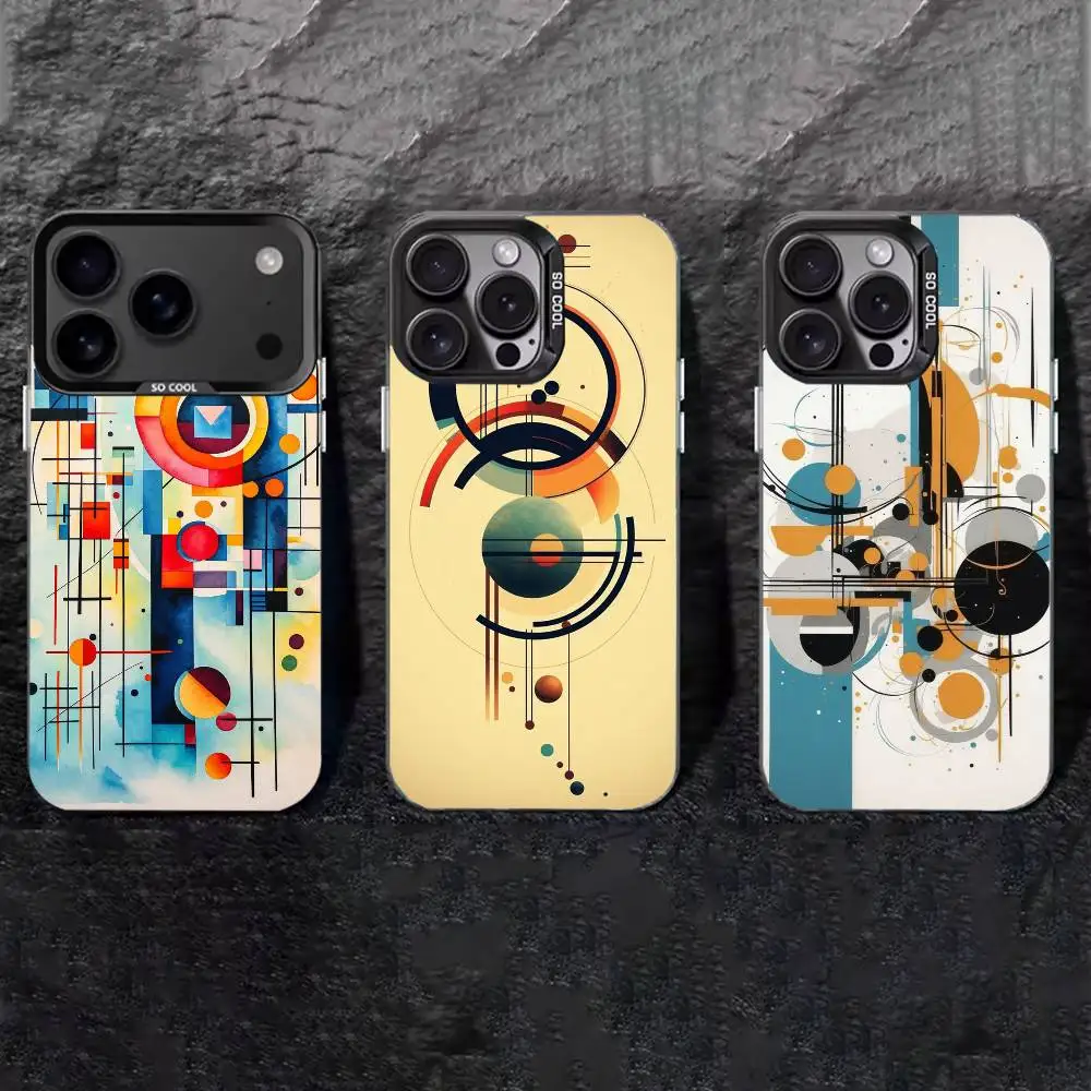 

W-Wassily K-Kandinsky Art Phone Case For iPhone 17,16,15,14,13,12,11 Plus,Pro Max,XS,Colored silver phone case
