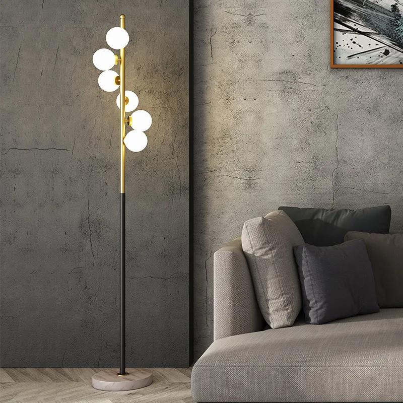 

Living room sofa light bedroom model room creative personality glass ball vertical floor lamp
