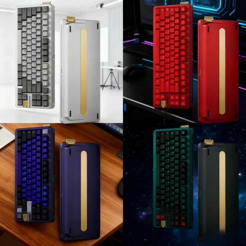 

GT-80 Mechanical Keyboard Kit Wired Single Mode Hot Swappable Customized Aluminum RGB Gasket Ergonomics Office Keyboard Kit