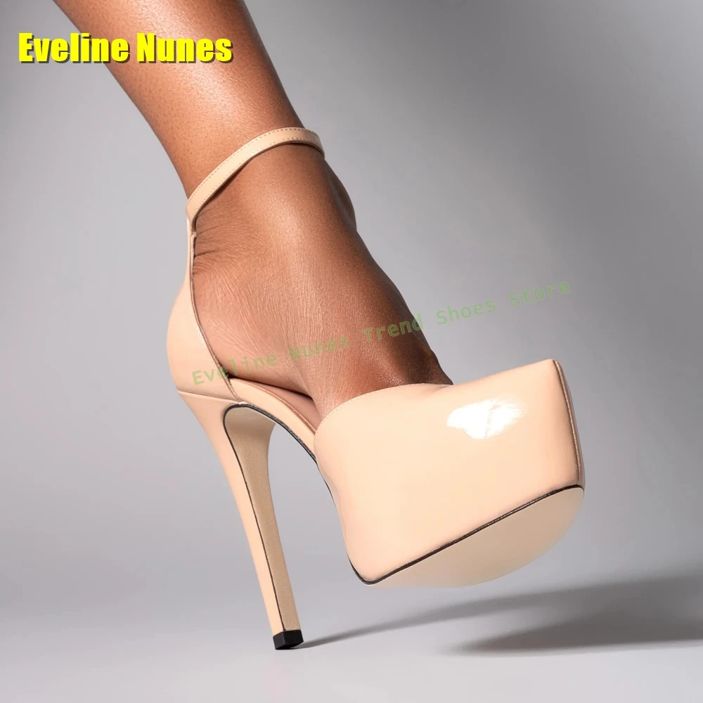 

Rouse Red Platform Sexy Sandals Pointed Toe Thin Heels Buckle Strap Side Air Solid Women Party Pumps 2025 Dress Fashion Shoes