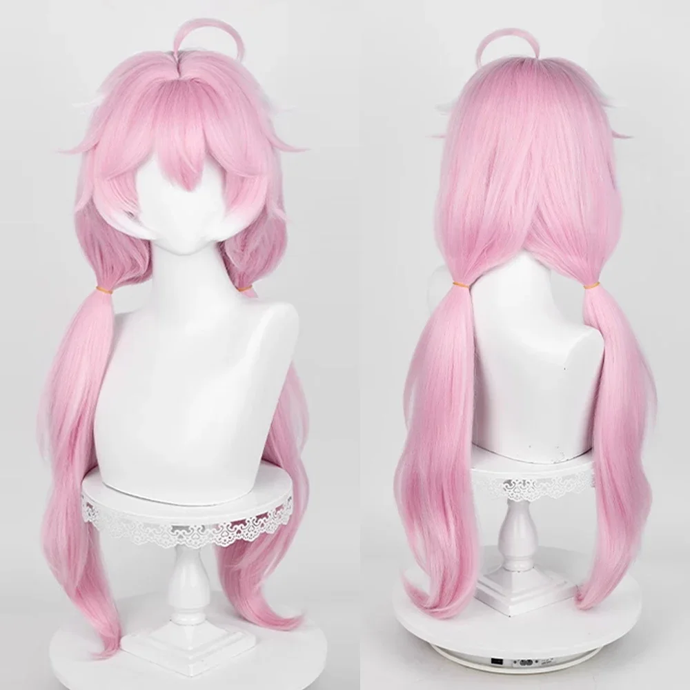 

Anime Game Cosplay Ombre Pink White Synthetic Long Straight Women Wig with Bangs Fluffy Heat Resistant Wig for Daily Party