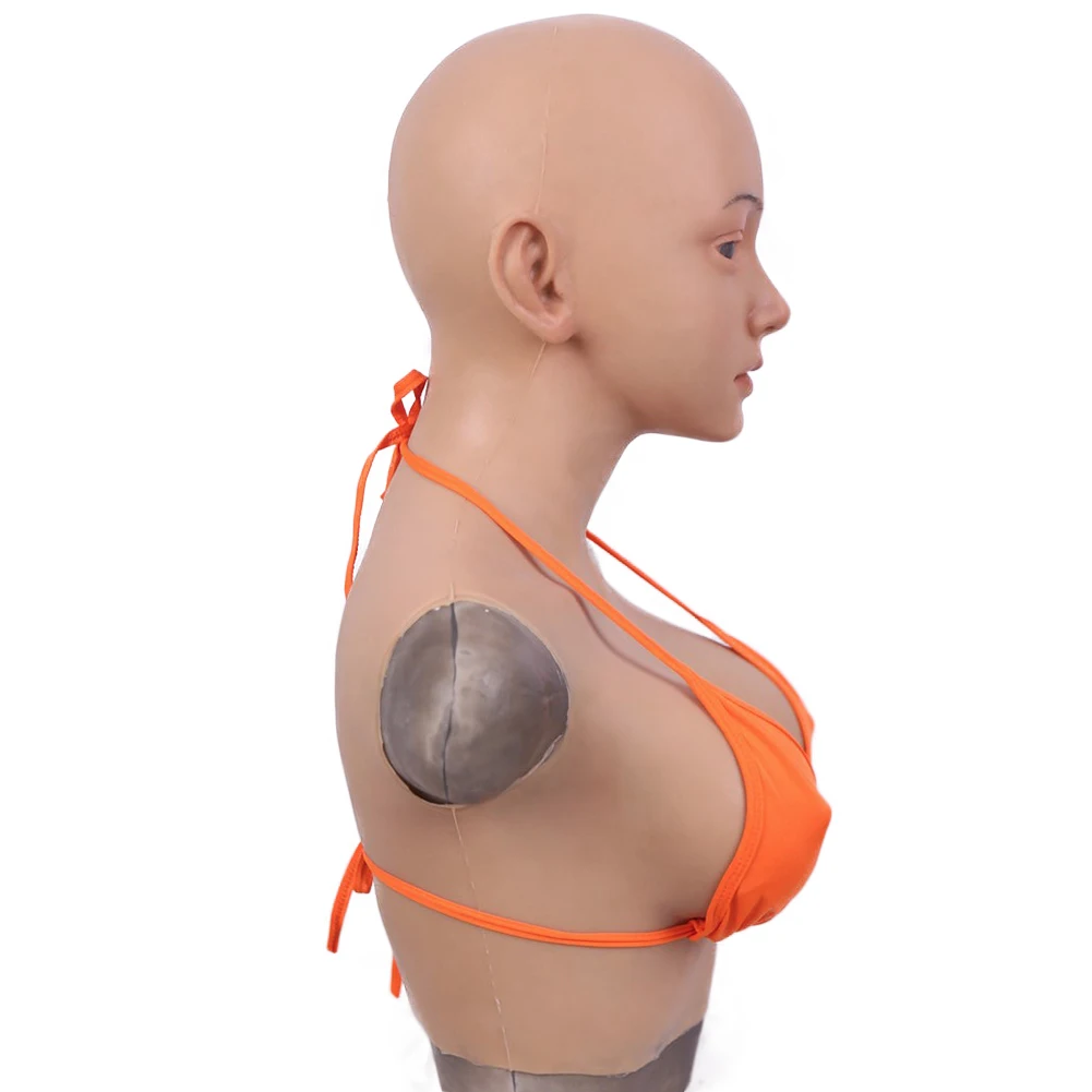 Silicone Female Mask with Boobs Realistic Silicone Breast Forms Fake Boobs Transgender Cosplay for Cosplay Crossdresser