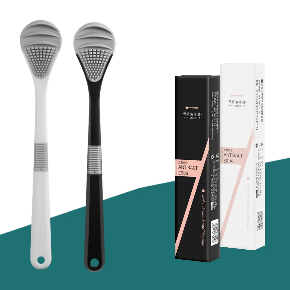 Multicolor Tongue Cleaning Brush Reusable Oral Hygiene Scraper for Bad Breath Removal and Fresh Breath Care