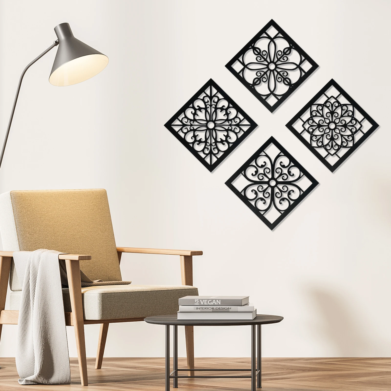 لوحات خشبية ريفية مستديرة أو مربعة للتعليق على الحائط ، ديكور جدار مزرعة رائع ، مجوف للخدمة الشاقة ، 4 * *