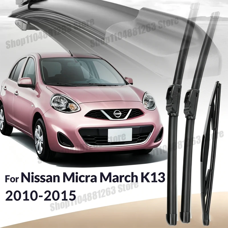

Front & Rear Wiper Blades For Nissan Micra March K13 2010-2015 2011 2012 Wiper Windshield Windscreen Window Brushes 21"+14"+12"