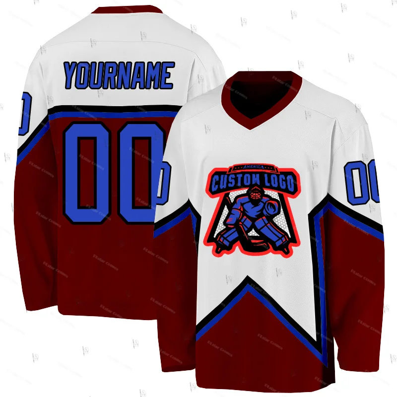 اسم مخصص فريق التدرج الكتابة على الجدران الملونة الرجعية تنفس البلوز 3DPrint عادية Harajuku الهوكي كم طويل جيرسي قمصان Y