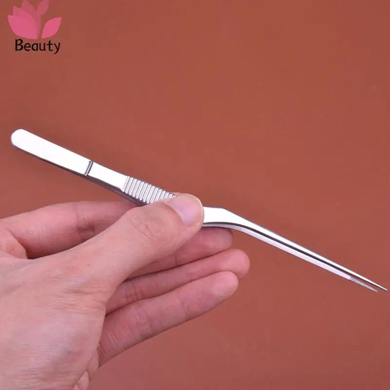 Ear Nose Earpick Wax Removal Forceps Angled Clamp Nasal Tool Curved Earwax Tweezers Clip Eyelash Remover Cleaner Tweezer