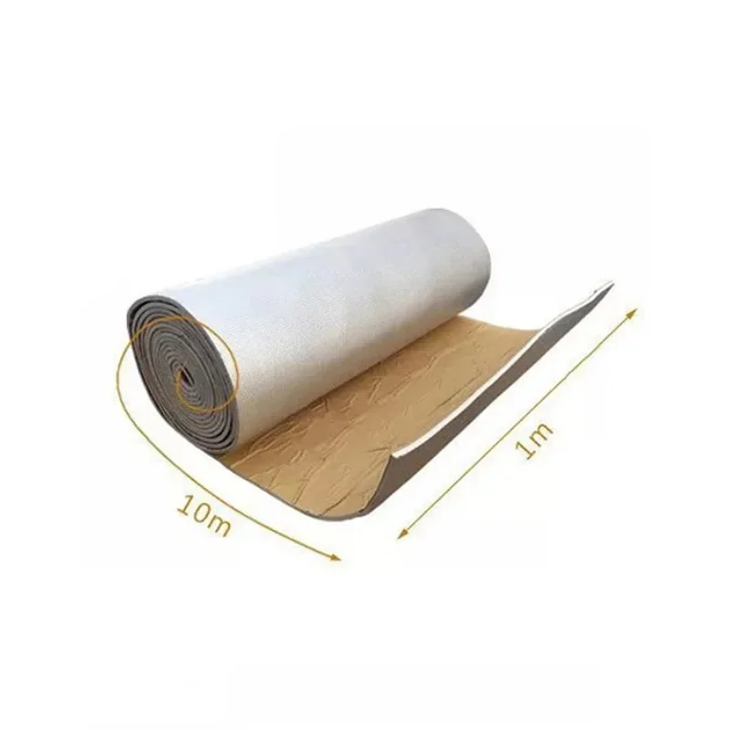 1 Roll 50*200cm Aluminum Foil Cotton Car Thermal Insulation Film Car Truck Thermal Insulation Muffler Pad Fire Protection Foam