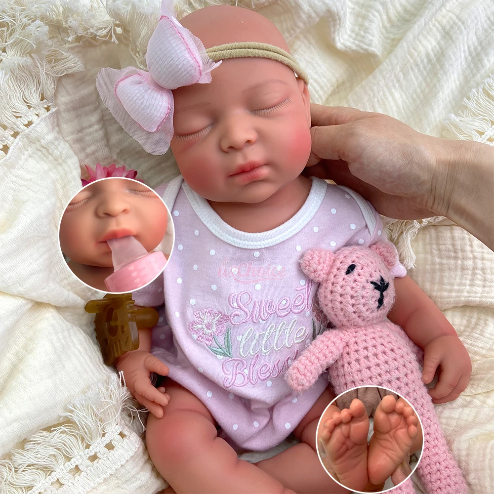 

44-сантиметровая полнотелая силиконовая кукла-реборн девочка, реалистичная, с возможностью использования сосок, ручной работы, моющаяся, для серьезных коллекционеров кукол