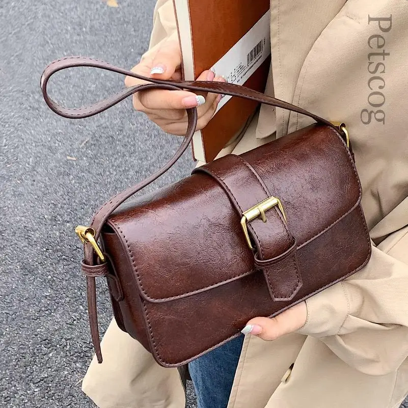 Retro Small Bag 2023 New Trendy Fashion Shoulder Underarm Bag Female Bag Autumn And Winter Vintage Messenger Small Square Bags