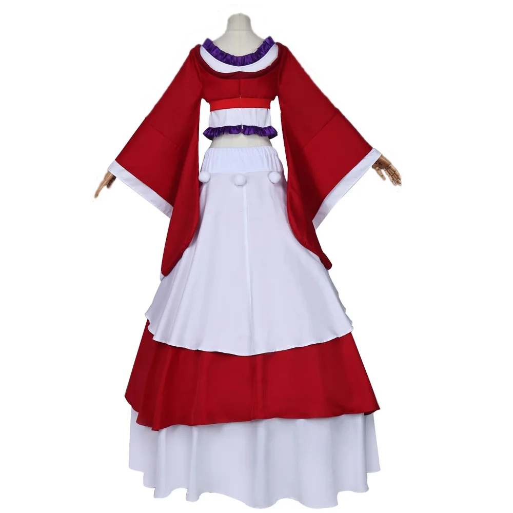 Conjunto de disfraz de Cosplay de Anime Apothecary Diaries Maomao, Top corto de manga tipo kimono rojo y blanco, falda larga en capas, fiesta de Halloween