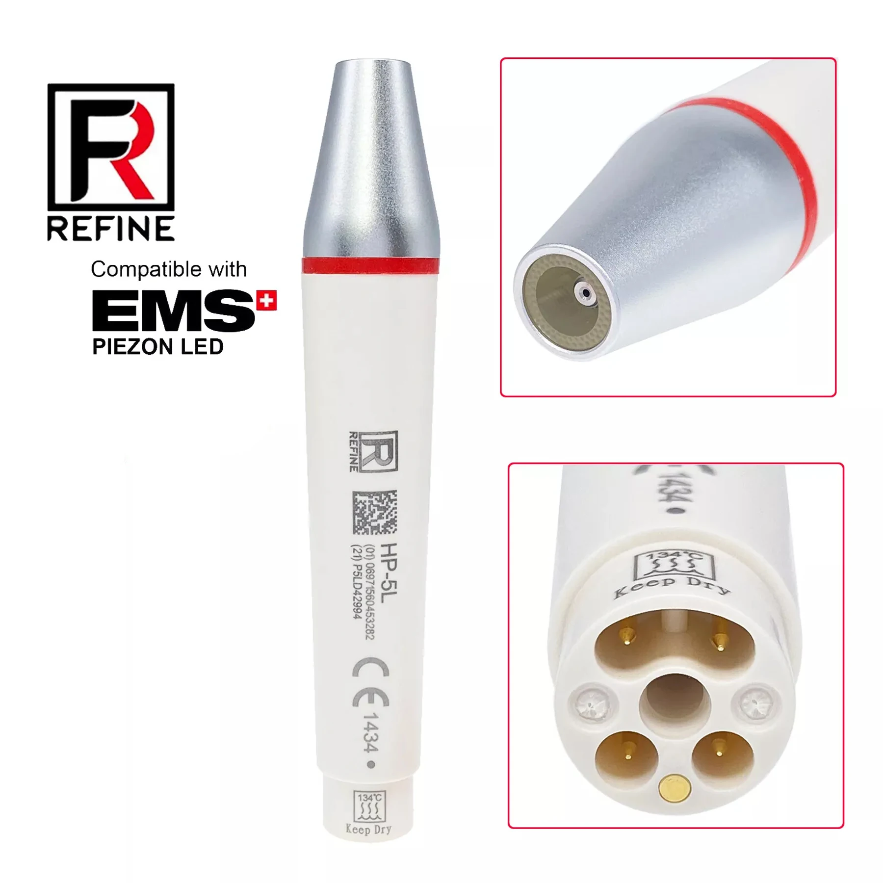 

HOT Refine Dental Ultrasonic Scaler LED Handpiece Fits EMS PIEZON MAXPIEZO HP-5L