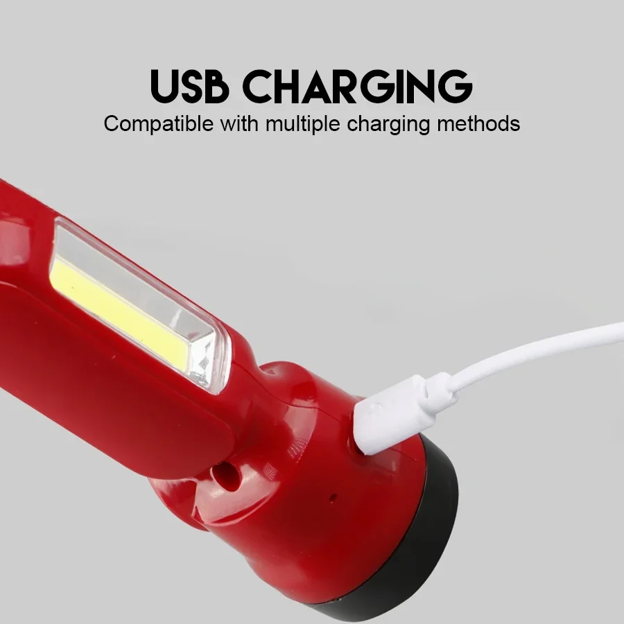 مصباح يدوي صغير COB+XPE للأطفال، شعلة أطفال 3 أوضاع قابلة لإعادة الشحن عبر USB، ضوء ليلي محمول في الهواء الطلق للتخييم والمشي هدية