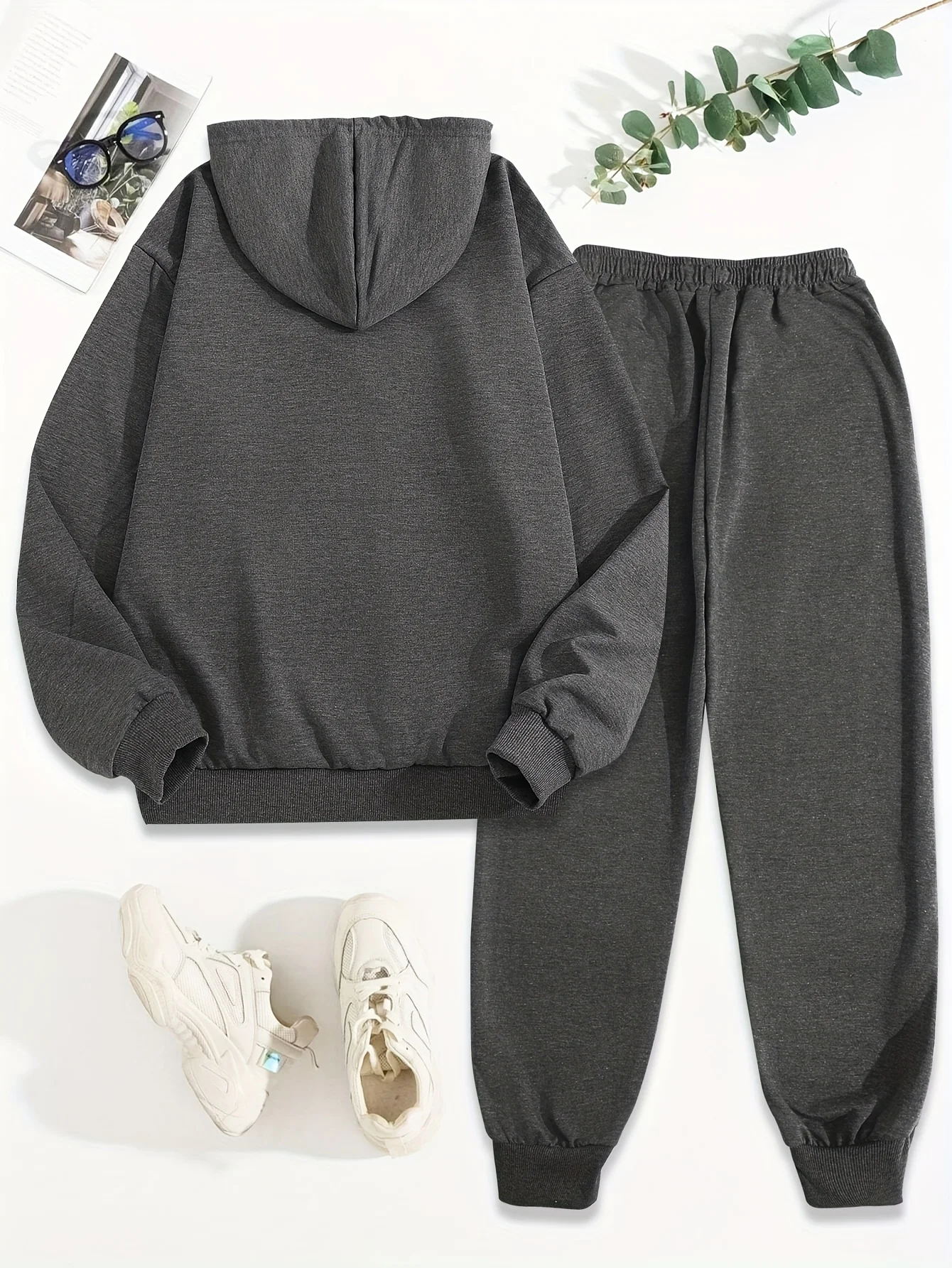 Womans Tracksuit Two Piece Set Hooded Sweatshirts+Sweatpants Suit Lady Casual Jogging Pullovers Fashion Sports Outfits Clothing
