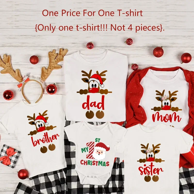 New Year Christmas Family Outfits Daddy Mommy Brother Sister Baby Merry Christmas Family Look Christmas Deer Xmas Outfits