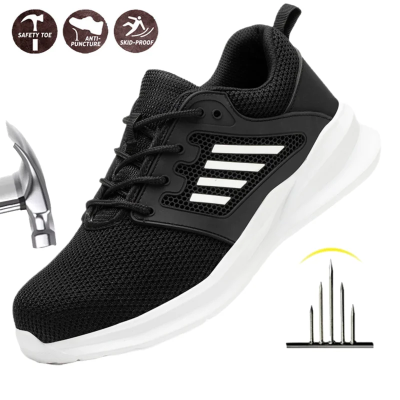 

Steel Toe Indestructible Safety Shoes Security Protective Shoes Anti-puncture Lightweight Breathable Shoes for Men Women
