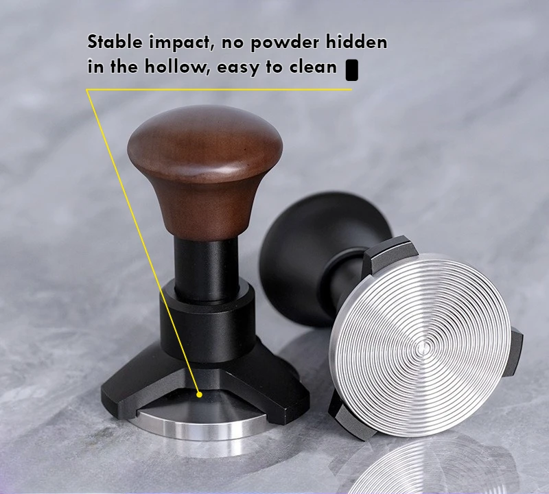 51/53/58mm Spring Coffee Tamper - Constant 30lb Pressure for Barista, 304 Steel Base with Auto-Rebound Design coffee press