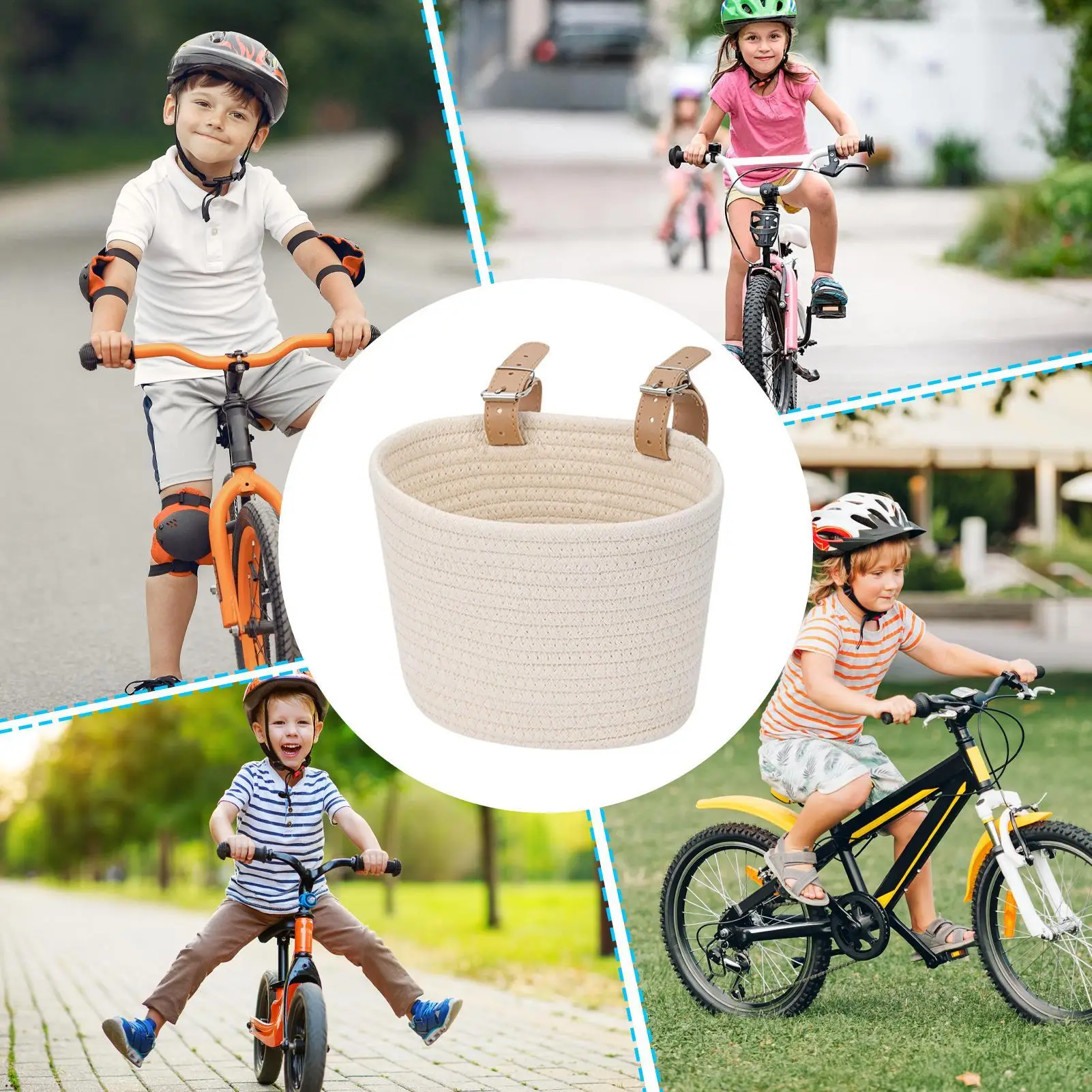 

Корзина для велосипеда для мальчиков, большая вместительная передняя сумка для самоката, милая передняя корзина на руль велосипеда для мальчиков, детей, подростков, для езды на велосипеде