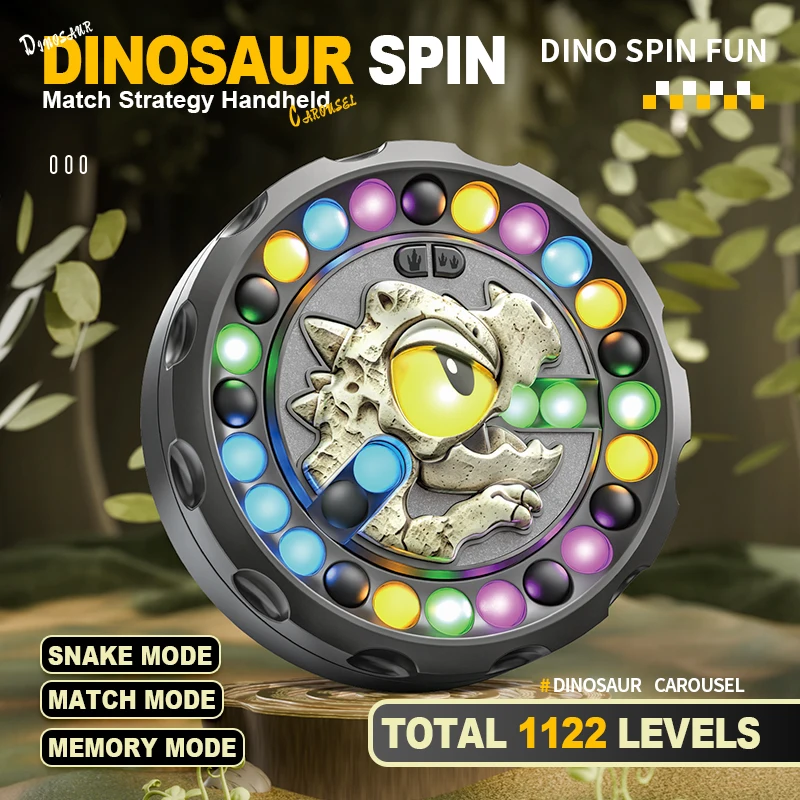 Dinosaur Gem Spinner Educational Matching Game Stress-Relieving Puzzle Toy Birthday Christmas Gift for Kids