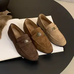 Flats Classic Ladies Slip-on Handmade Penny Loafers Autumn 2024 New Designer Mules Shoes Female Retro Moccasins Zapatos De Mujer