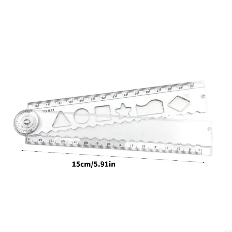 Acrylic Transparent Sliding Paper Cutter Foldable Ruler Precisions Cutting Edgeds For Office School Artwork D5QC