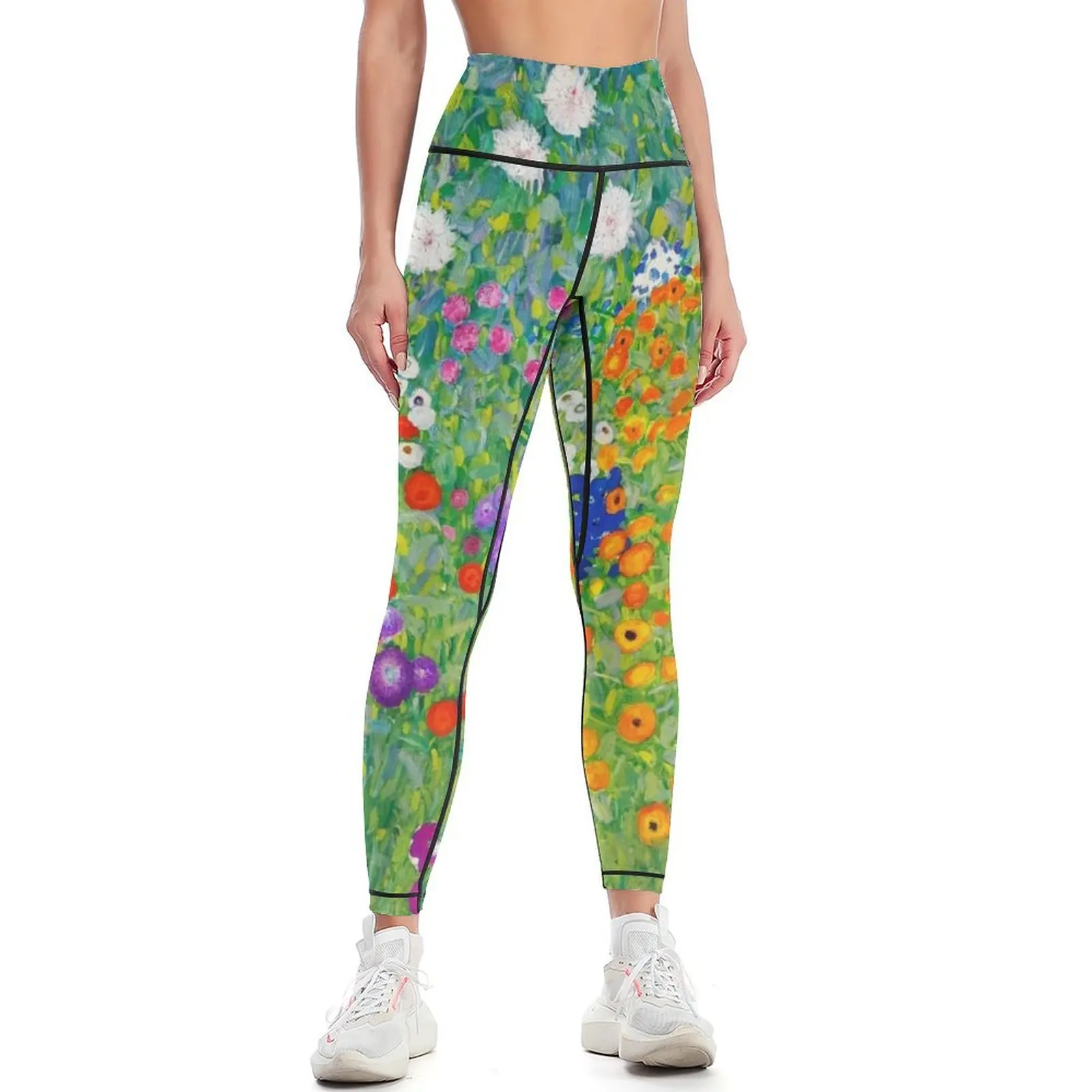 

Flower garden - Gustav Klimt Leggings trousers gym sportswear woman Womens Leggings