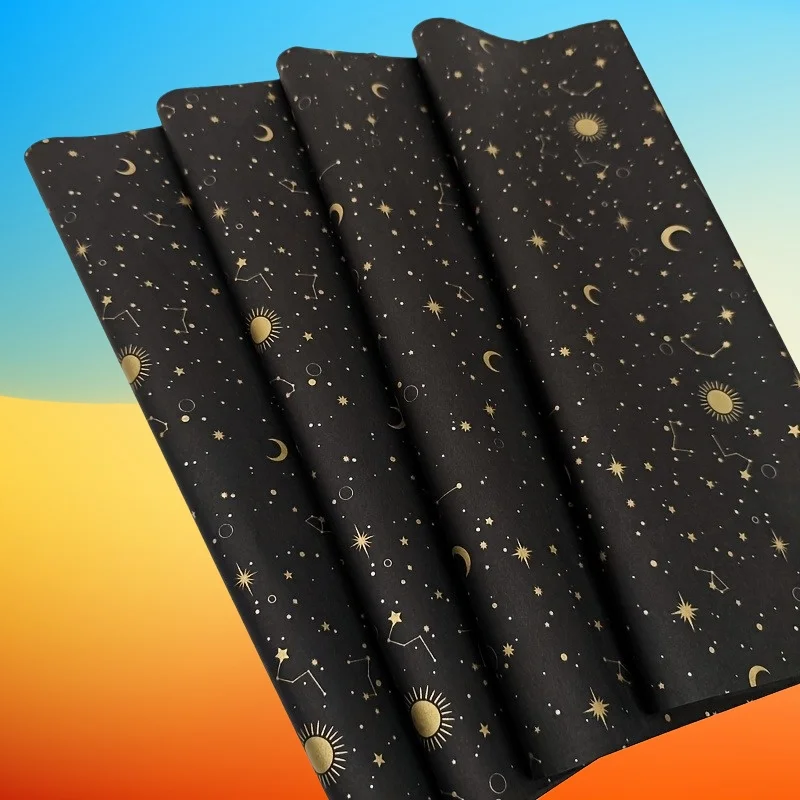 

Starry Sky Wrapping Paper:Gold Moon Star Print for Valentine’s/Women’s Day Luxury Gifts Romantic Party Decor & Premium Gift Wrap