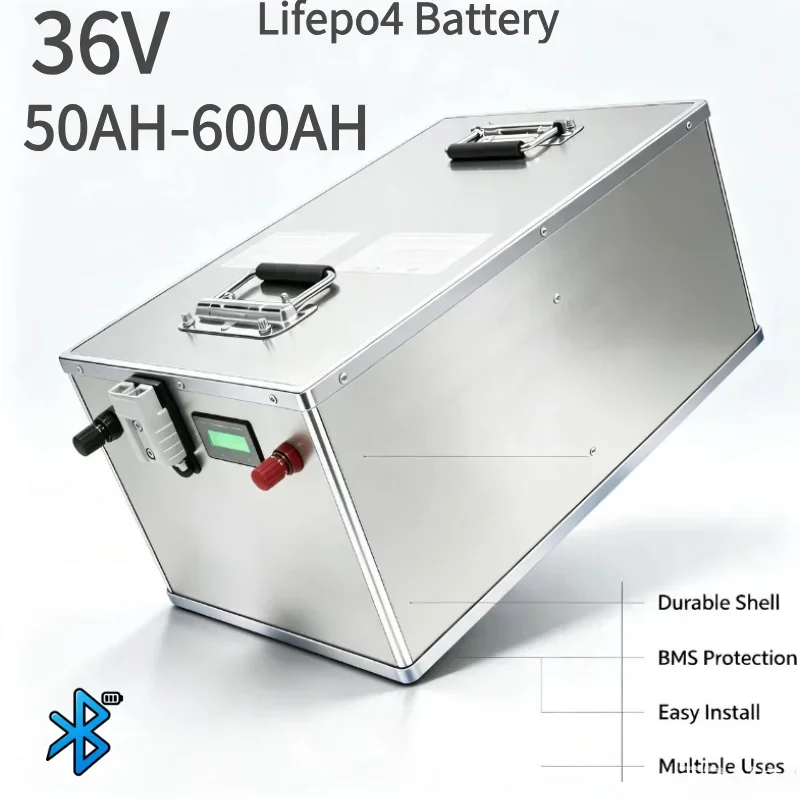 36V Deep Cycle LiFePO4 Storage Battery 50Ah To 550Ah Integrated BMS Rechargeable Lithium Pack For 3000W Electric Golf Cart