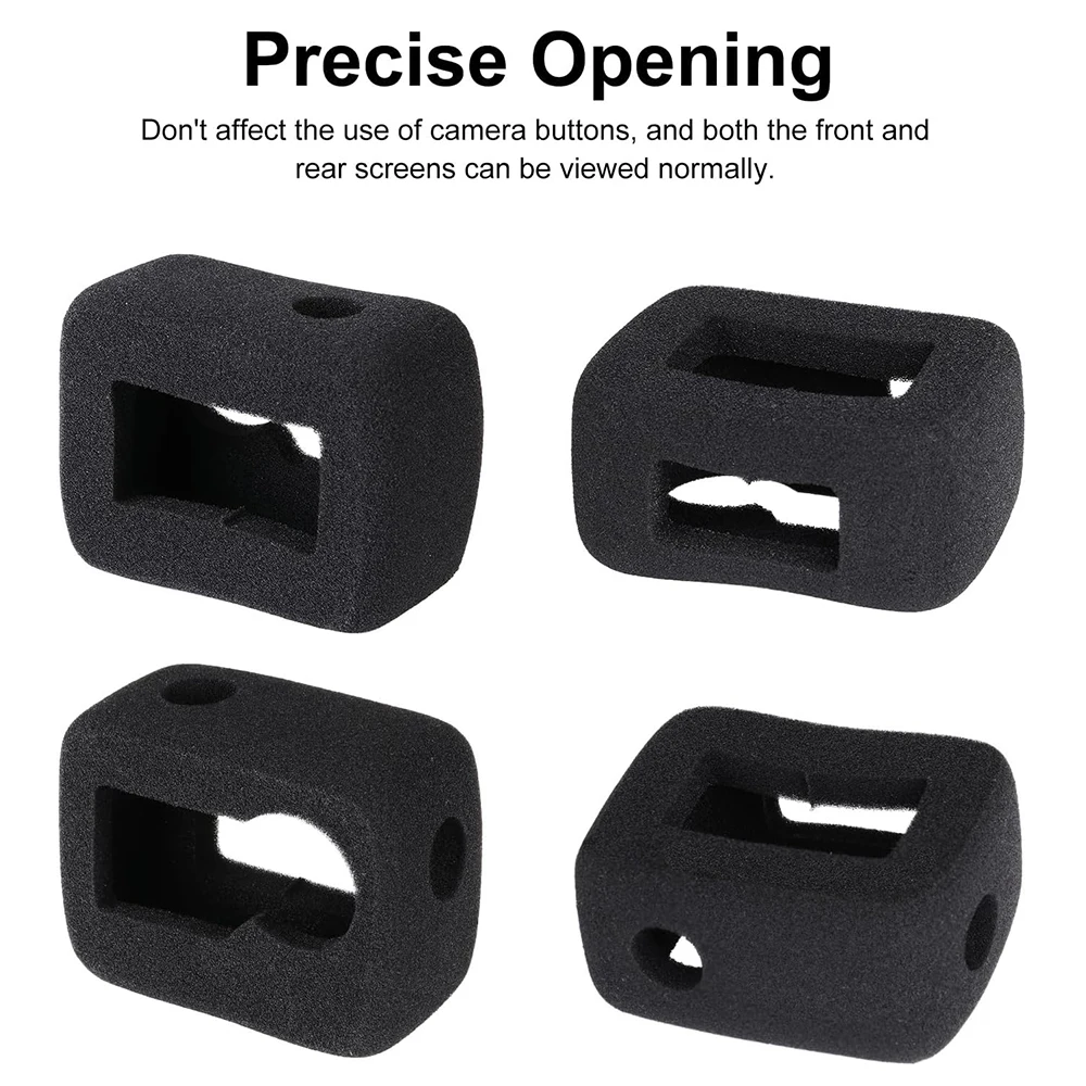 Для DJI Osmo Action 5 Pro 4 3, губка для снижения шума ветра, пенопластовый чехол для ветрозащитного слоя, ветрозащитный чехол для записи лобового стекла