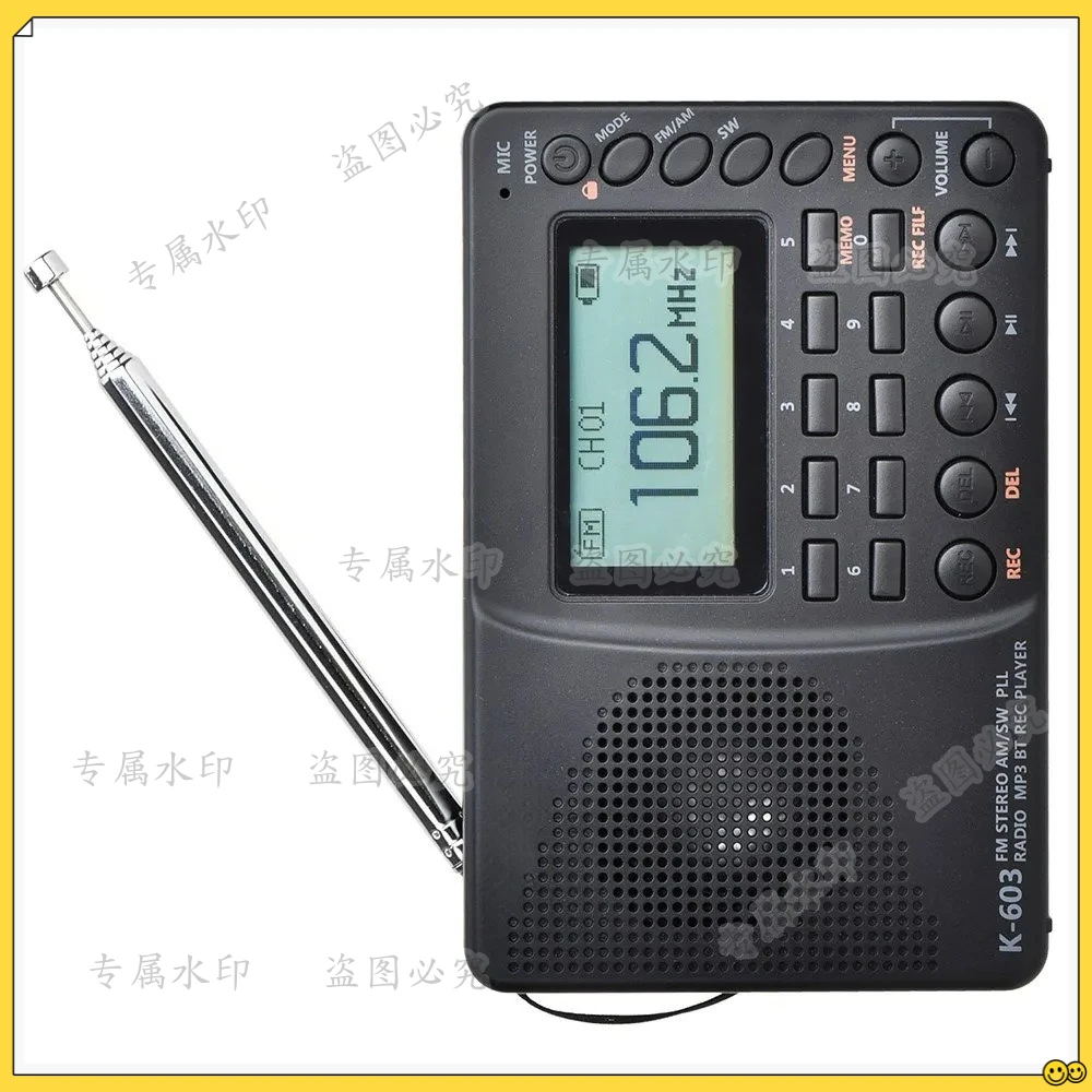 

AM/FM/SW/BT/TFPortable Radio Pocket Radio USB MP3 Digital Recorder Support TF Card Bluetooth