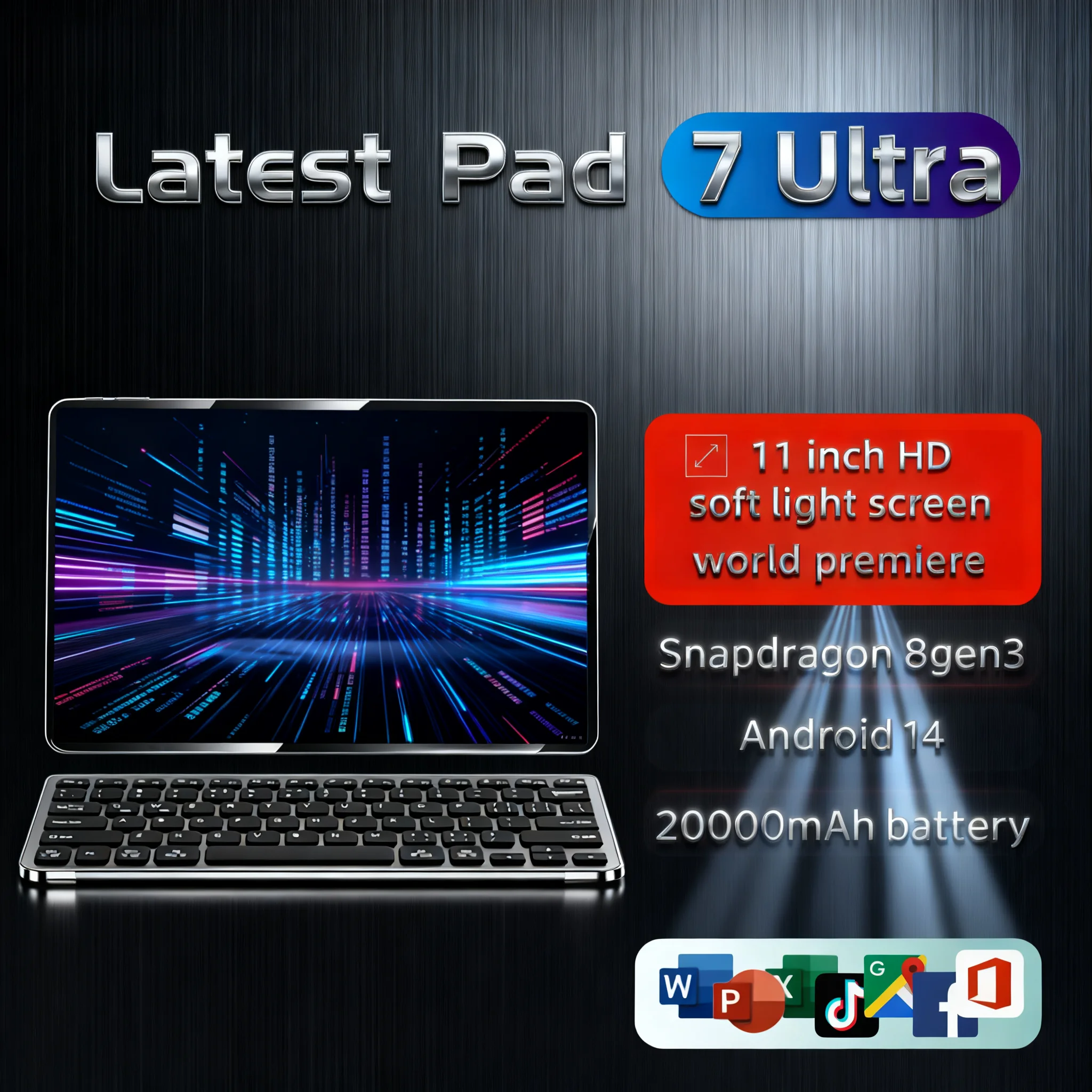 yZ[z2025NV^IWiO[oŃ^ubgPC Pad 7 Pro Ultra Snapdragon 8gen3ځAAndroid 14 HD 4KA22GB + 2TBAfASIM 5GWIFIΉ