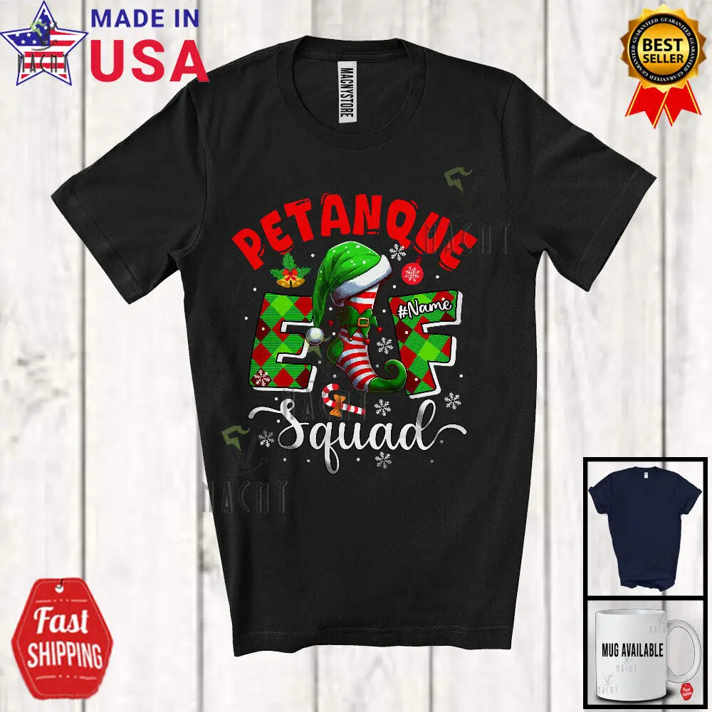 Petanque Elf Squad; Amazing Christmas Custom Name Petanque Player; Sport T-Shirt