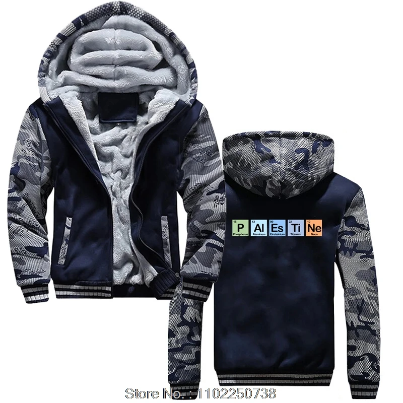 Trendy Palestine Made Of Elements Hoodie Casual Men Hoody Cotton Jacket Zip Up Hoodies Gaza Palestinian Fashion Winter Coats