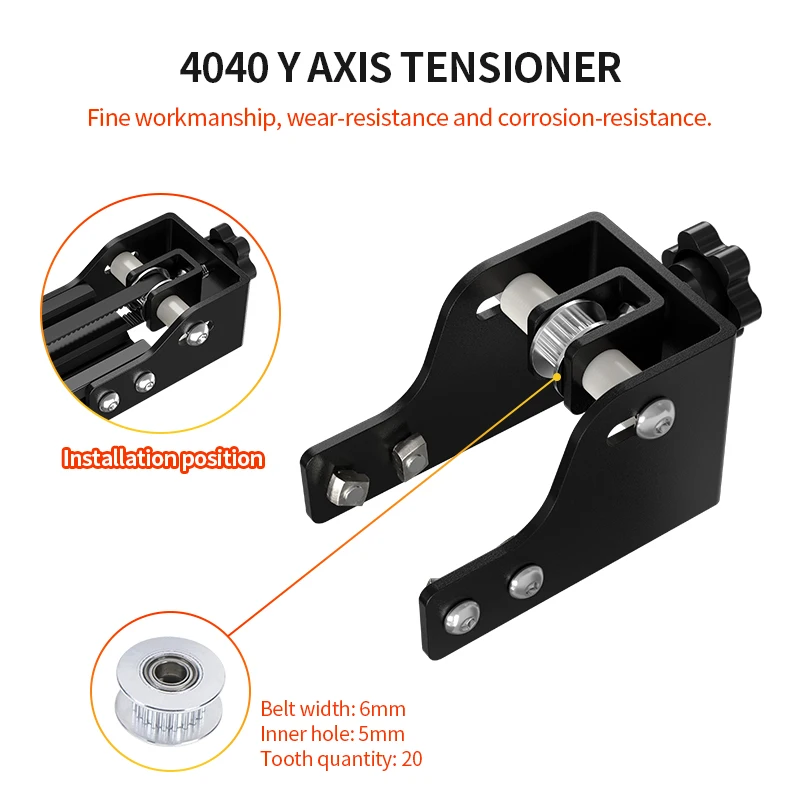 Tensor de cinta síncrona de perfil con ranura en V, eje Y 4040, estiramiento, enderezar, 6mm, 2GT, para Ender 3 CR-10, piezas de impresora 3D DIY