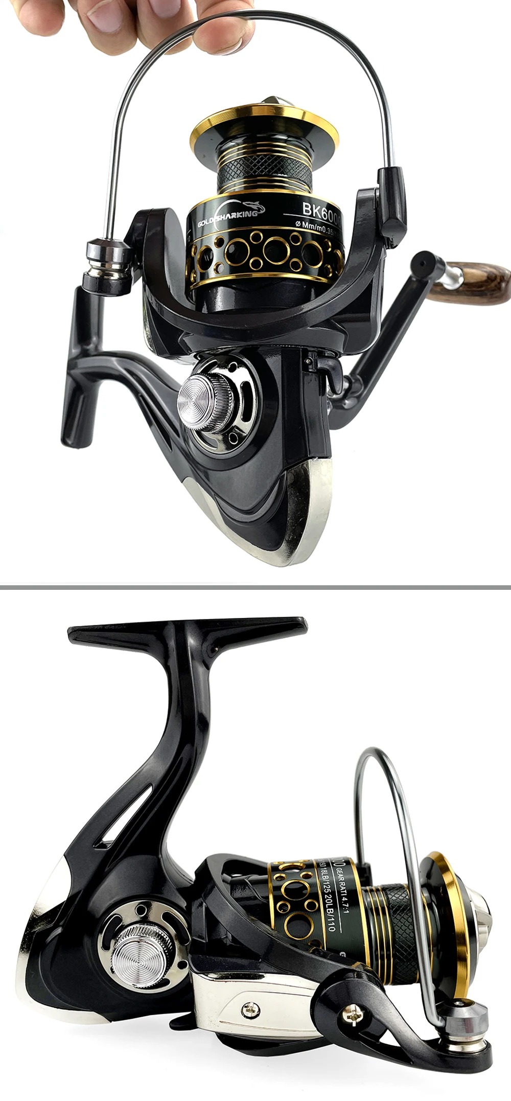 Moulinet De Pêche Spinning Métal Capacité 2000-7000 - Neuf, Pour Droitiers Et Gauchers