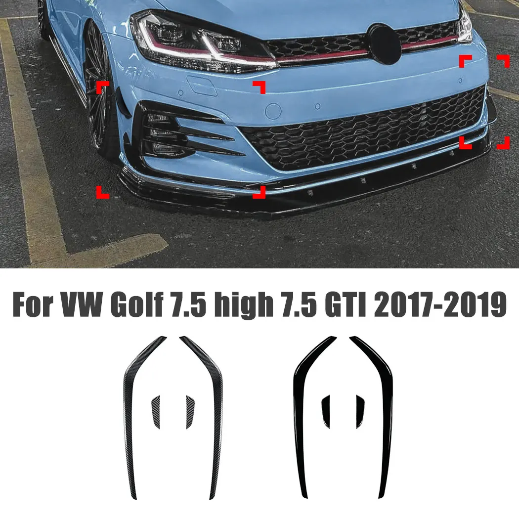 ل Volkswagen Golf 7.5 عالية 7.5 GTI 2017-2019 ملصقات السيارات 4 قطعة سكين الرياح الأمامية الجبهة شفرة نمط الديكور ملصقات الكسوة