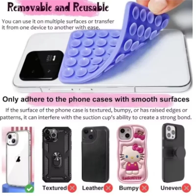 Cangkir Pengisap Dua Sisi Silikon Dudukan Ponsel Bebas Genggam Dudukan Ponsel Penting Perjalanan Pesawat Kompatibel dengan Ponsel Pintar Apa Pun